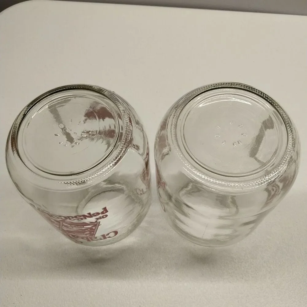 Pensacola Beach Crab 30oz Glass Jars Set 2 Funny Barware Souvenir